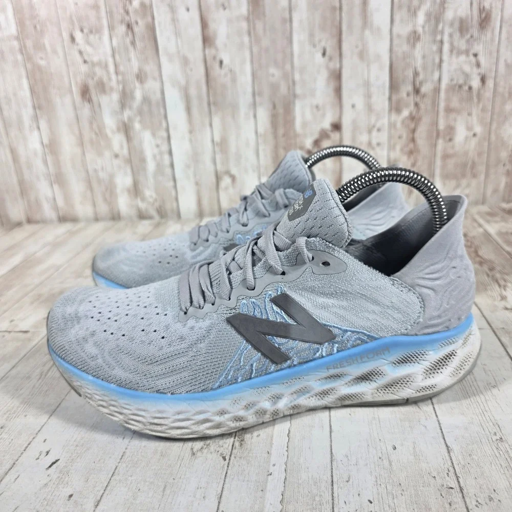 New Balance Fresh Foam 1080v10 Womens Grey Blue Running Shoes W1080G10 Size 8.5